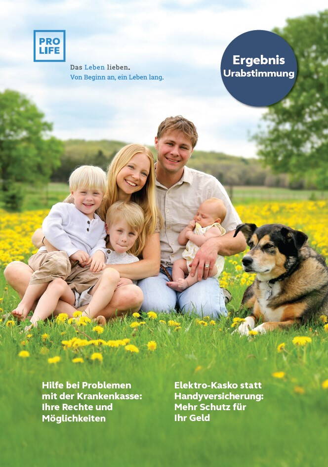Mitgliederzeitschrift PRO LIFE Ausgabe 1/2025: Ergebnis Urabstimmung