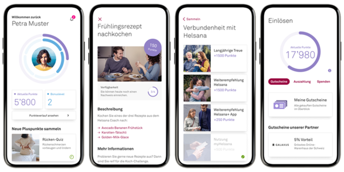Helsana+ Bonusprogramm – gesunder Lebensstil zahlt sich aus Wer sich gesund ernährt und regelmässig Sport betreibt, pflegt einen gesunden Lebensstil und wird dafür von der Krankenkasse Helsana belohnt. Nehmen Sie am Helsana+ Bonusprogramm teil. Helsana entschädigt Sie für Ihre erbrachten Leistungen via Barauszahlung der erarbeiteten Pluspunkte.